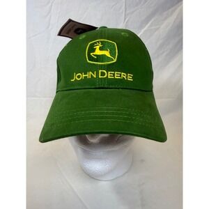 John Deere Green Baseball Hat Adjustable Nothing Runs Like A Deere Logo Cap NEW